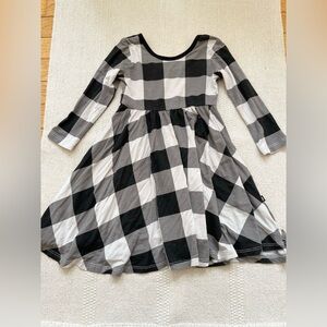Kyte BABY Twirl Dress Midnight Plaid Black White Girls Size 2T